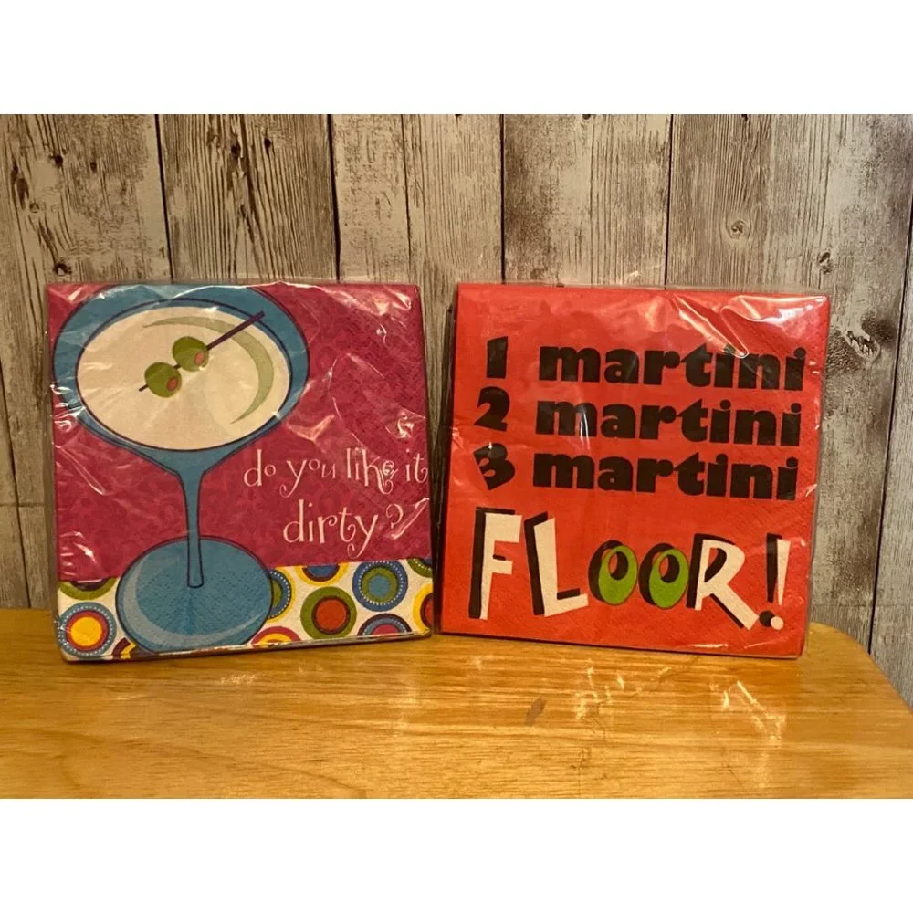 Set of 2 Amscan Cocktail Hour Beverage Party Napkins Dirty Martini